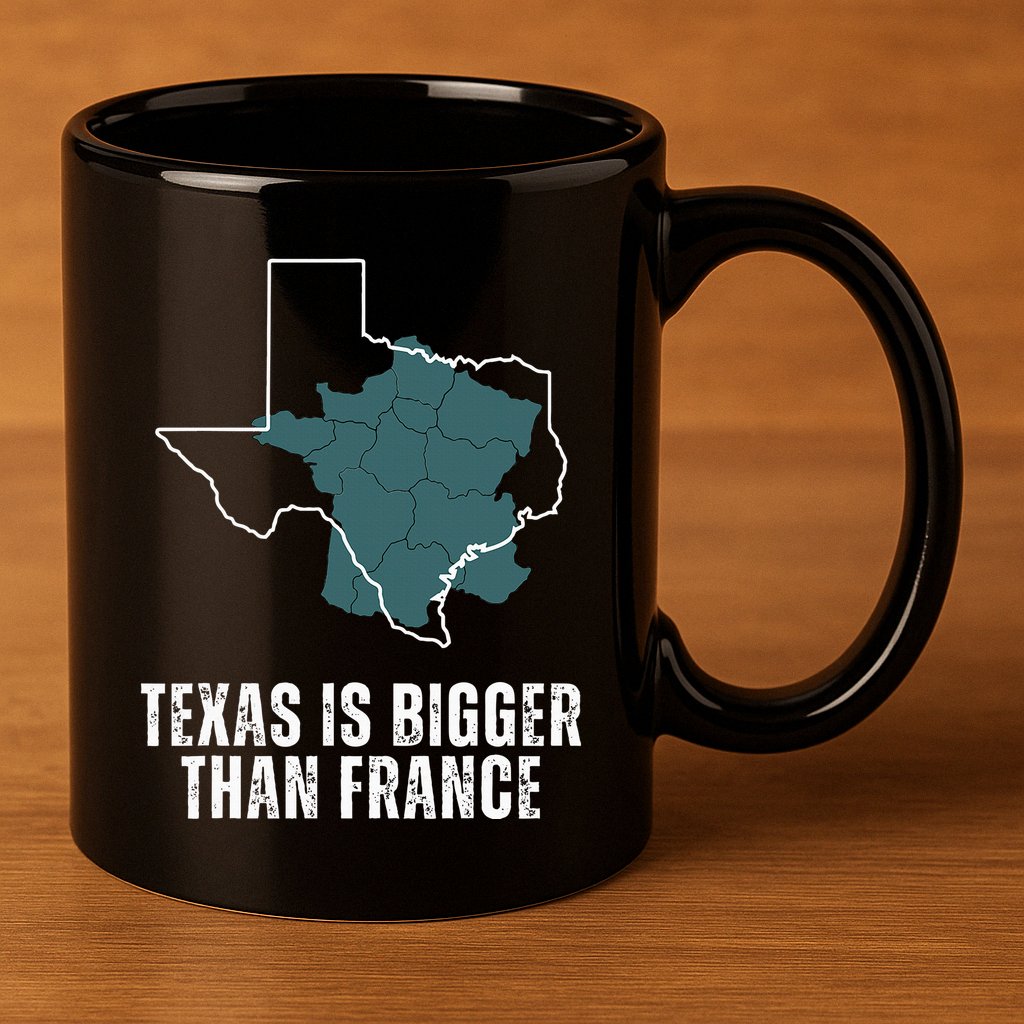 Texas Is Bigger Than France And Armed Funny Usa 11oz C Handle Ceramic Mug