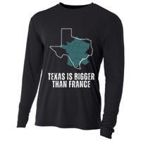 Texas Is Bigger Than France And Armed Funny Usa Cooling Performance Long Sleeve Crew