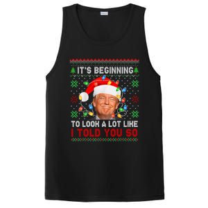 Trump It's Beginning To I Told You So Ugly Christmas Sweater PosiCharge Competitor Tank