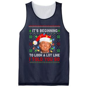 Trump It's Beginning To I Told You So Ugly Christmas Sweater Mesh Reversible Basketball Jersey Tank