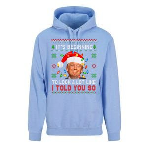 Trump It's Beginning To I Told You So Ugly Christmas Sweater Unisex Surf Hoodie