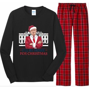 Trump ILl Be Home For Christmas Whitehouse 2024 Long Sleeve Pajama Set