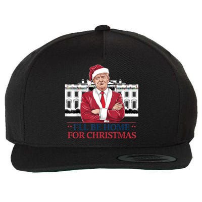 Trump ILl Be Home For Christmas Whitehouse 2024 Wool Snapback Cap