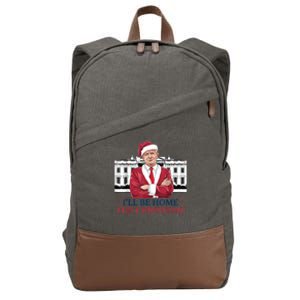 Trump ILl Be Home For Christmas Whitehouse 2024 Cotton Canvas Backpack