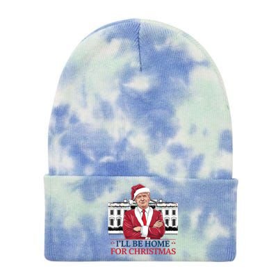 Trump ILl Be Home For Christmas Whitehouse 2024 Tie Dye 12in Knit Beanie