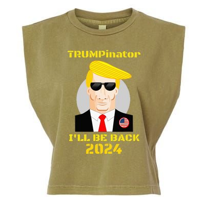 Trumpinator, I'll Be Back in 2024 Garment-Dyed Women's Muscle Tee