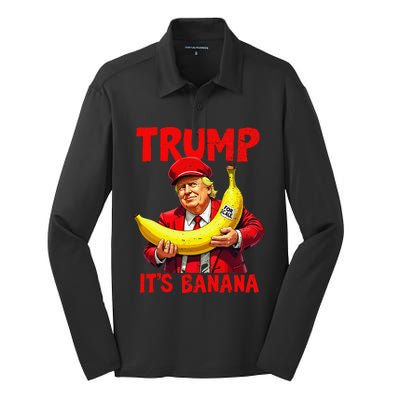 Trump ItS Banana Funny Meme Silk Touch Performance Long Sleeve Polo