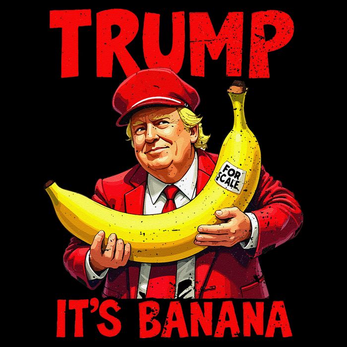 Trump ItS Banana Funny Meme Cropped Pullover Crew