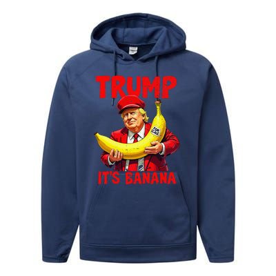 Trump ItS Banana Funny Meme Performance Fleece Hoodie