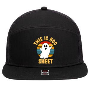 This Is Boo Sheet Funny Halloween 7 Panel Mesh Trucker Snapback Hat