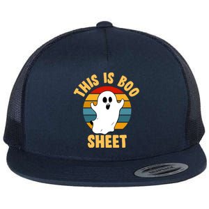 This Is Boo Sheet Funny Halloween Flat Bill Trucker Hat