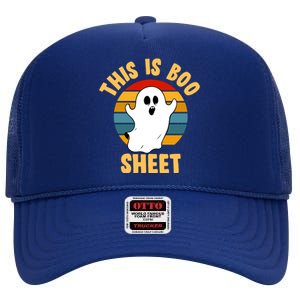 This Is Boo Sheet Funny Halloween High Crown Mesh Back Trucker Hat