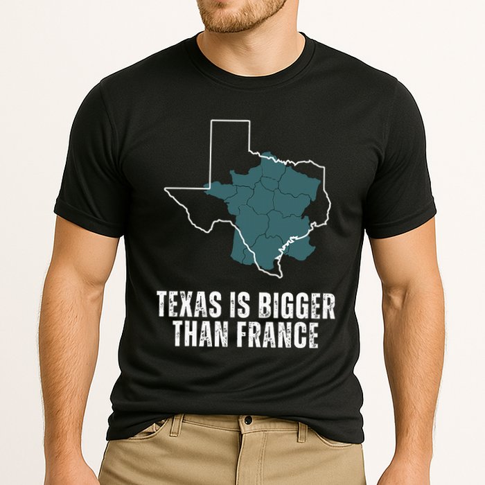 Texas Is Bigger Than France And Armed Funny Usa Performance Shirt