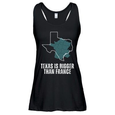 Texas Is Bigger Than France And Armed Funny Usa Ladies Essential Flowy Tank
