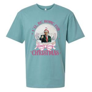 Trump ILl Be Home For Christmas Girly Coquette Xmas Pajamas Sueded Cloud Jersey T-Shirt