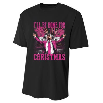 Trump ILl Be Home For Christmas Humorous Trump Christmas Performance Sprint T-Shirt