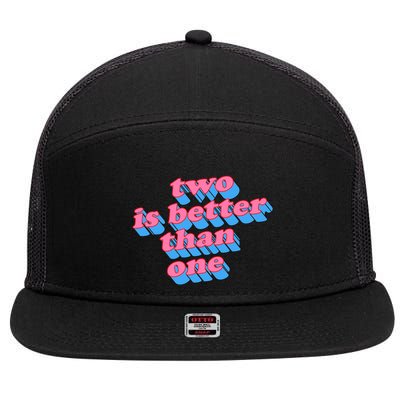 Two Is Better Than One Valentine 7 Panel Mesh Trucker Snapback Hat