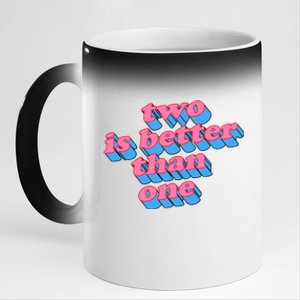 Two Is Better Than One Valentine 11oz Black Color Changing Mug