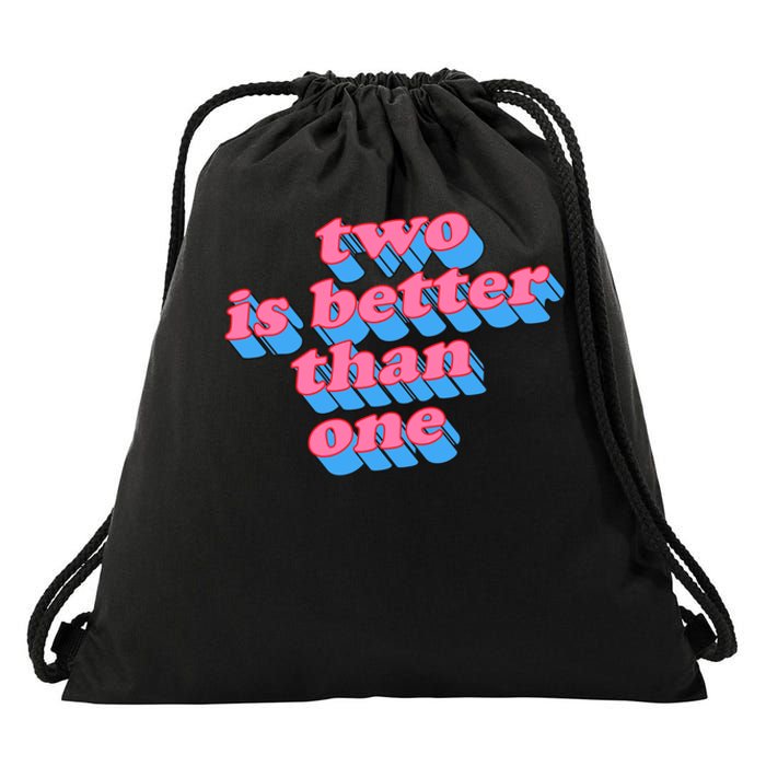 Two Is Better Than One Valentine Drawstring Bag