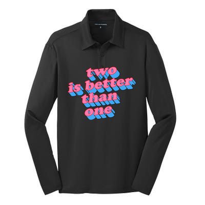 Two Is Better Than One Valentine Silk Touch Performance Long Sleeve Polo