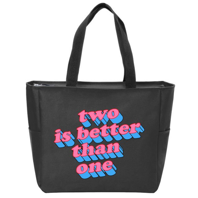 Two Is Better Than One Valentine Zip Tote Bag