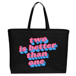 Two Is Better Than One Valentine Cotton Canvas Jumbo Tote