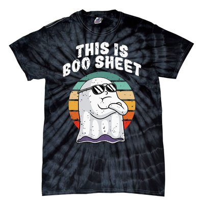 This Is Boo Sheet Funny Halloween Costume Ghost Pun Humor Tie-Dye T-Shirt