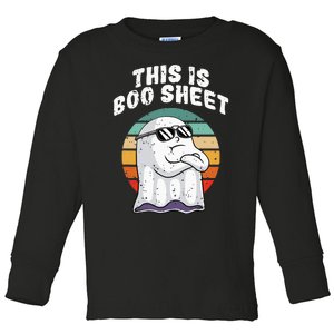 This Is Boo Sheet Funny Halloween Costume Ghost Pun Humor Toddler Long Sleeve Shirt