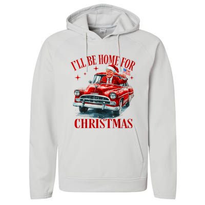 Trump ILl Be Home For Christmas Funny Xmas Performance Fleece Hoodie