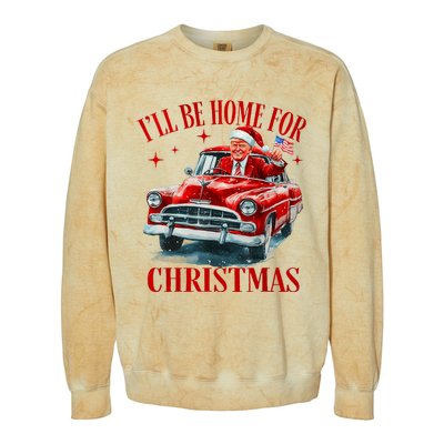 Trump ILl Be Home For Christmas Funny Xmas Colorblast Crewneck Sweatshirt