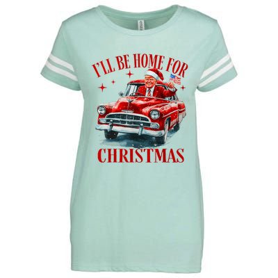 Trump ILl Be Home For Christmas Funny Xmas Enza Ladies Jersey Football T-Shirt