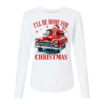 Trump ILl Be Home For Christmas Funny Xmas Womens Cotton Relaxed Long Sleeve T-Shirt