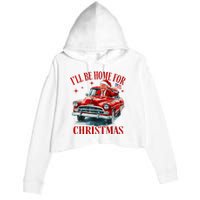 Trump ILl Be Home For Christmas Funny Xmas Crop Fleece Hoodie