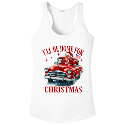 Trump ILl Be Home For Christmas Funny Xmas Ladies PosiCharge Competitor Racerback Tank