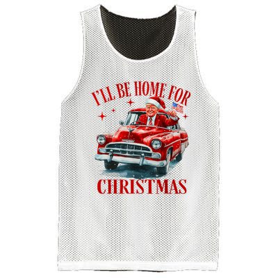 Trump ILl Be Home For Christmas Funny Xmas Mesh Reversible Basketball Jersey Tank