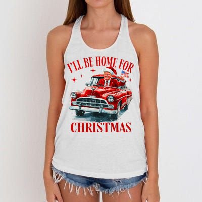 Trump ILl Be Home For Christmas Funny Xmas Women's Knotted Racerback Tank