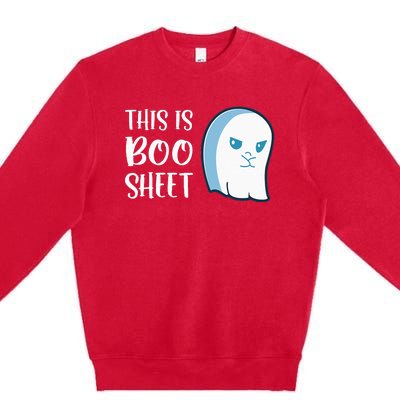 This Is Boo Sheet Funny Halloween Sayings Premium Crewneck Sweatshirt