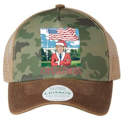 Trump ILl Be Home For Christmas Humorous Trump Christmas Legacy Tie Dye Trucker Hat