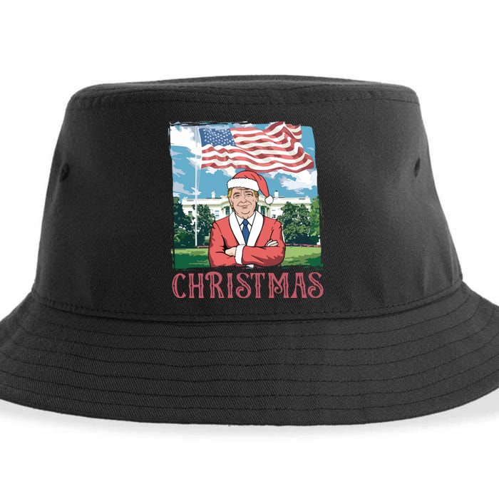 Trump ILl Be Home For Christmas Humorous Trump Christmas Sustainable Bucket Hat