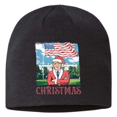 Trump ILl Be Home For Christmas Humorous Trump Christmas Sustainable Beanie