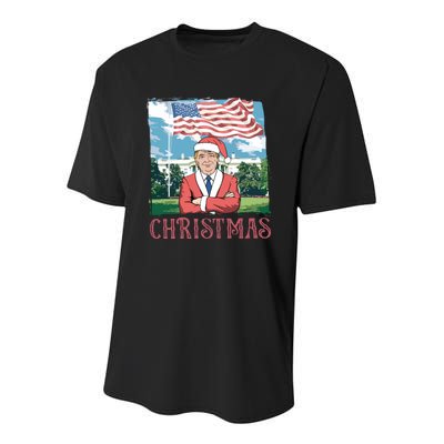 Trump ILl Be Home For Christmas Humorous Trump Christmas Youth Performance Sprint T-Shirt