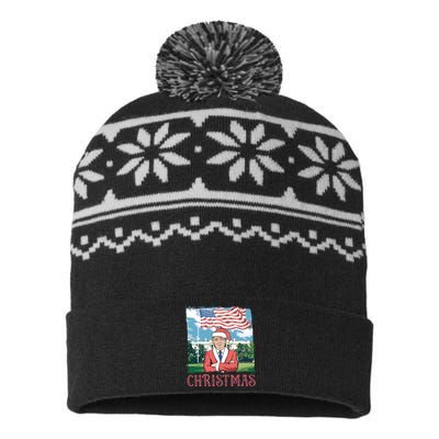 Trump ILl Be Home For Christmas Humorous Trump Christmas USA-Made Snowflake Beanie