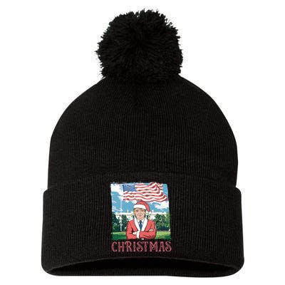 Trump ILl Be Home For Christmas Humorous Trump Christmas Pom Pom 12in Knit Beanie