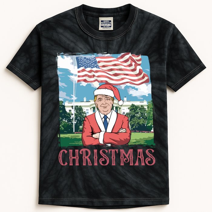 Trump ILl Be Home For Christmas Humorous Trump Christmas Kids Tie-Dye T-Shirt