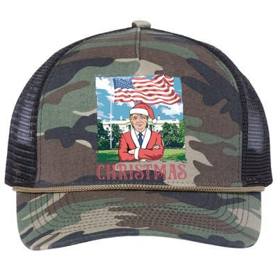 Trump ILl Be Home For Christmas Humorous Trump Christmas Retro Rope Trucker Hat Cap