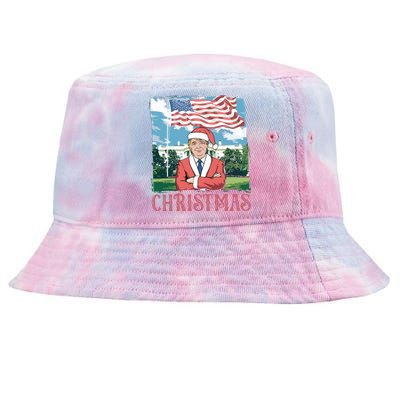 Trump ILl Be Home For Christmas Humorous Trump Christmas Tie-Dyed Bucket Hat