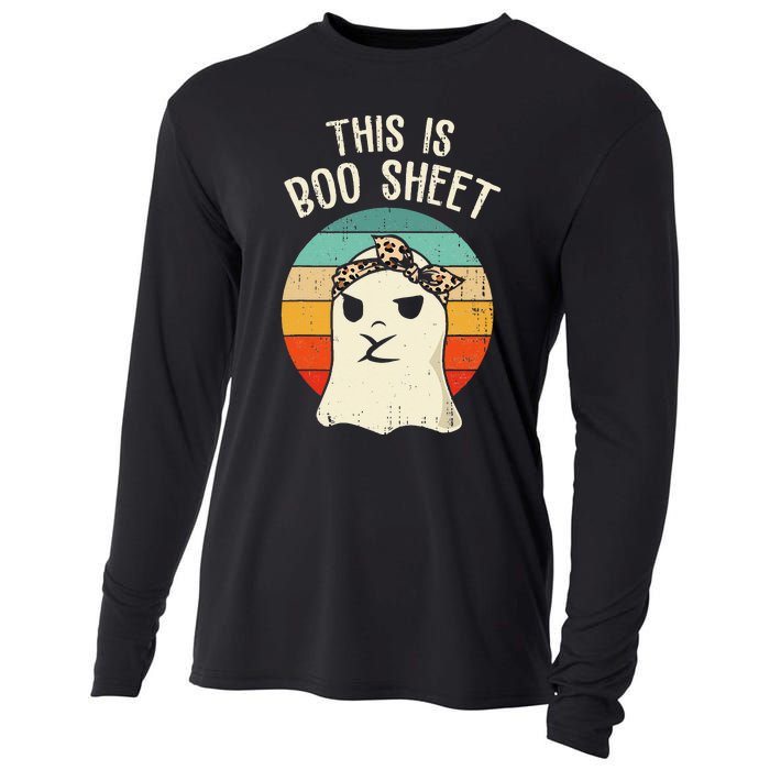 This Is Boo Sheet Ghost Retro Ghost Halloween Leopard Cooling Performance Long Sleeve Crew