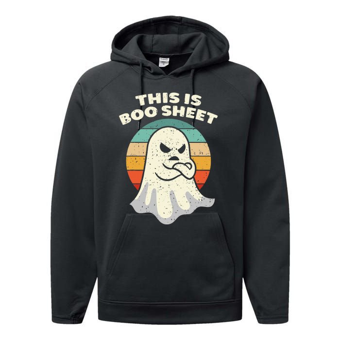 This Is Boo Sheet Ghost Retro Halloween Costume Performance Fleece Hoodie