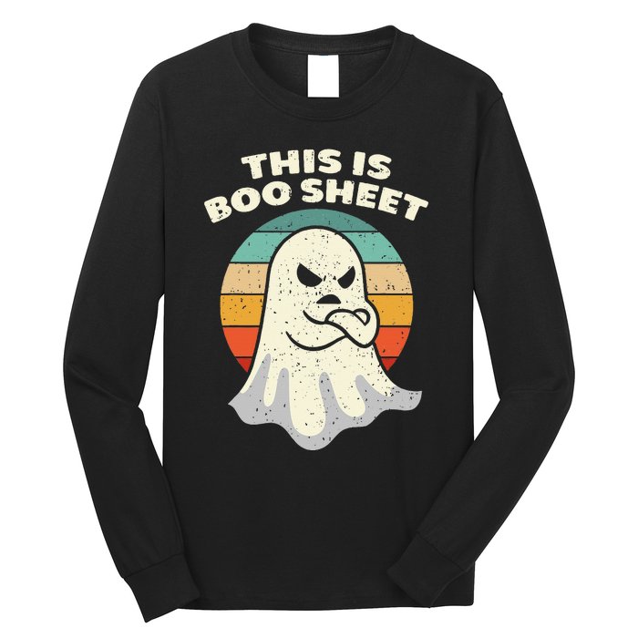 This Is Boo Sheet Ghost Retro Halloween Costume Long Sleeve Shirt