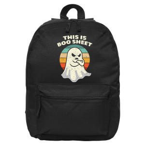 This Is Boo Sheet Ghost Retro Halloween Costume 16 in Basic Backpack